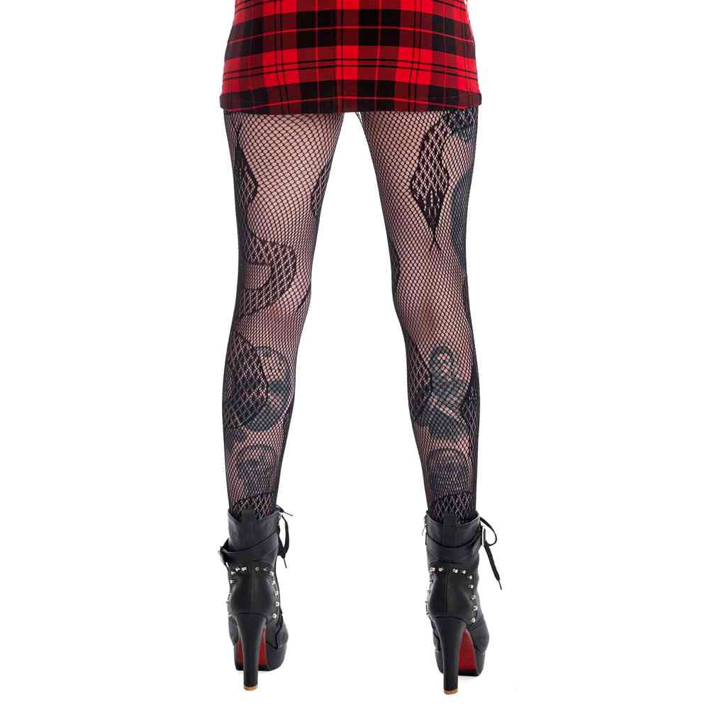 Banned - Snakes Fishnet Strumpfhose - Schwarz